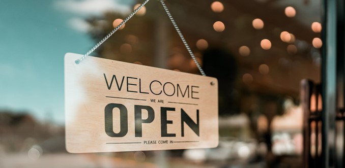 Welcome we are Open sign cropped2